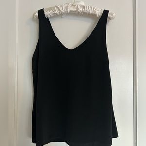 Black Silk Uneck Tank